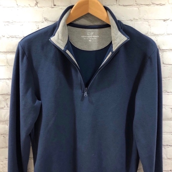 Vineyard Vines Men’s Saltwater Half Zip Salwater Pullover Navy Blue Size XS - Picture 4 of 7